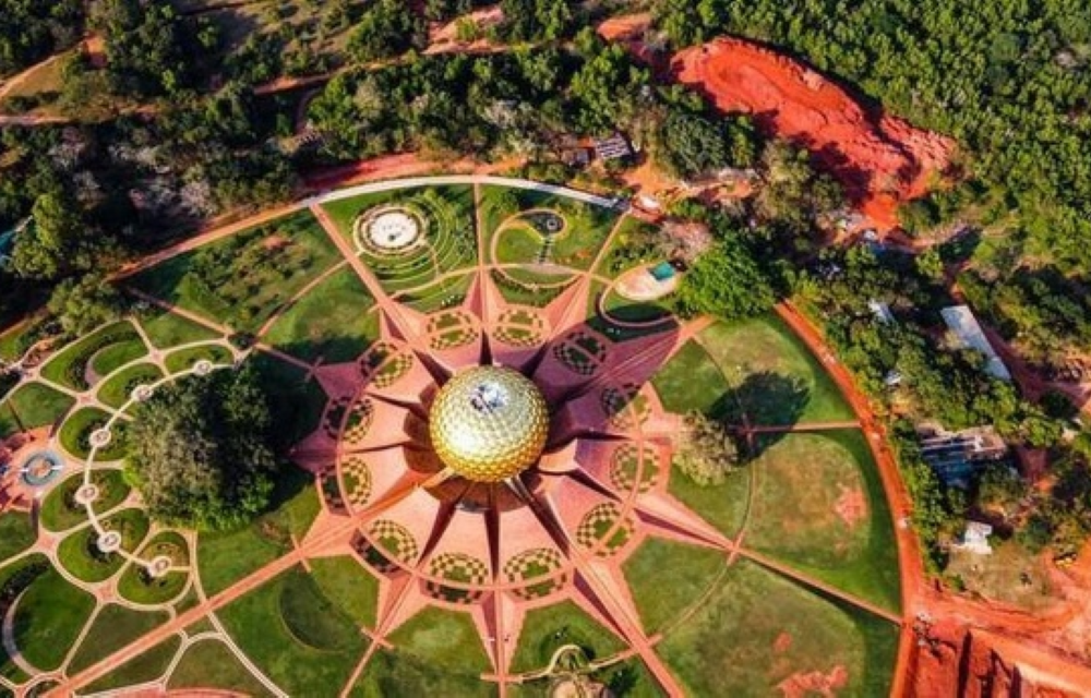 Matirmandir Globe  <br> 4 km from Conch